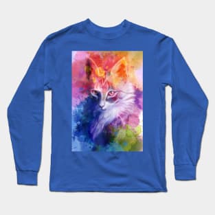 Colorful Cat Long Sleeve T-Shirt